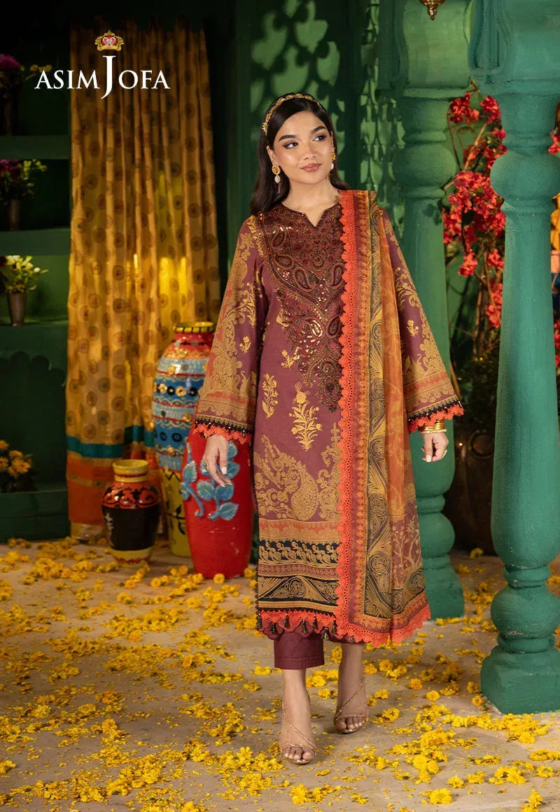 Asim Jofa Asra Festive Essentials Maroon Jacquard – view 4 – Poshaq