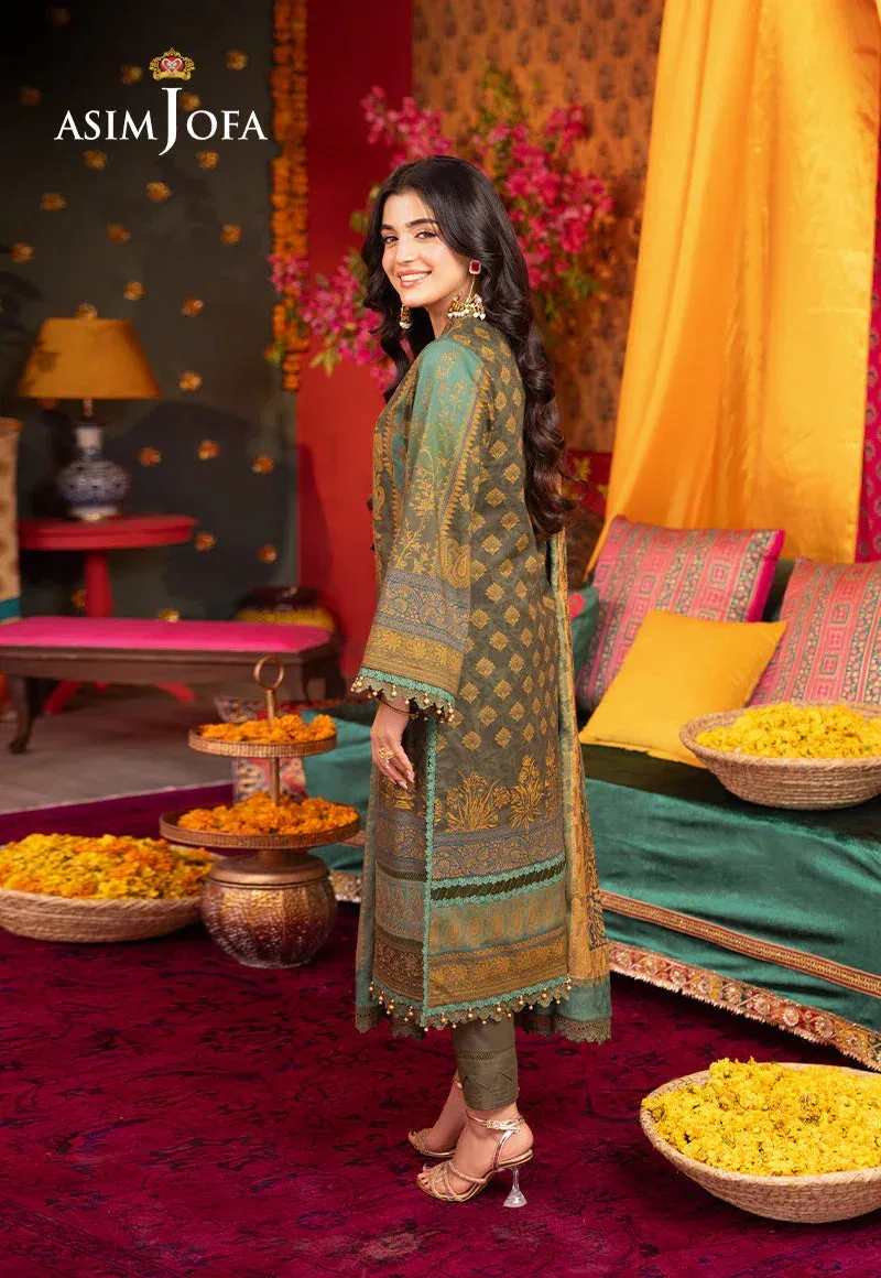 Asim Jofa Asra Festive Essentials Turquoise Jacquard – view 2 – Poshaq