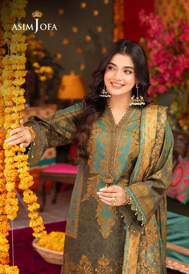 Asim Jofa Asra Festive Essentials Turquoise Jacquard – view 3 – Poshaq