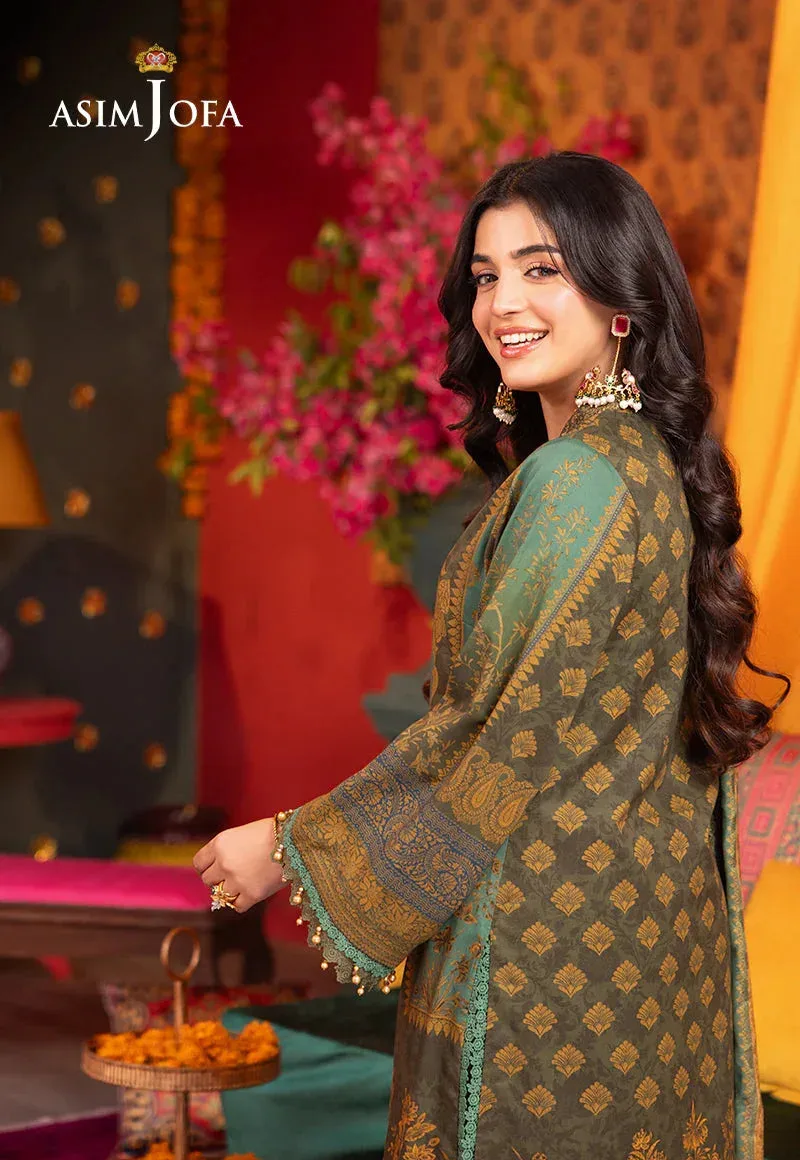 Asim Jofa Asra Festive Essentials Turquoise Jacquard – view 4 – Poshaq