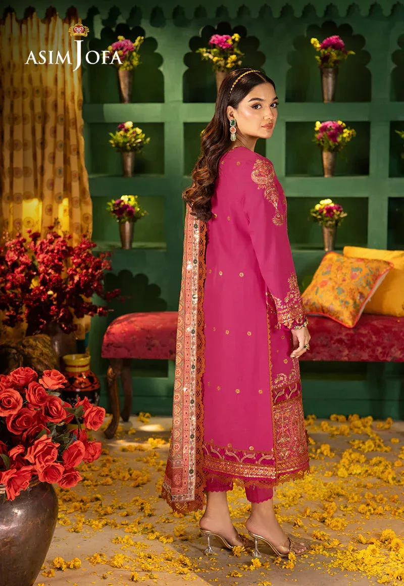Asim Jofa Asra Festive Essentials Pink Jacquard – view 2 – Poshaq