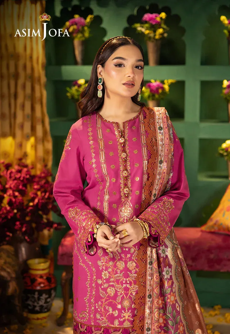 Asim Jofa Asra Festive Essentials Pink Jacquard – view 3 – Poshaq