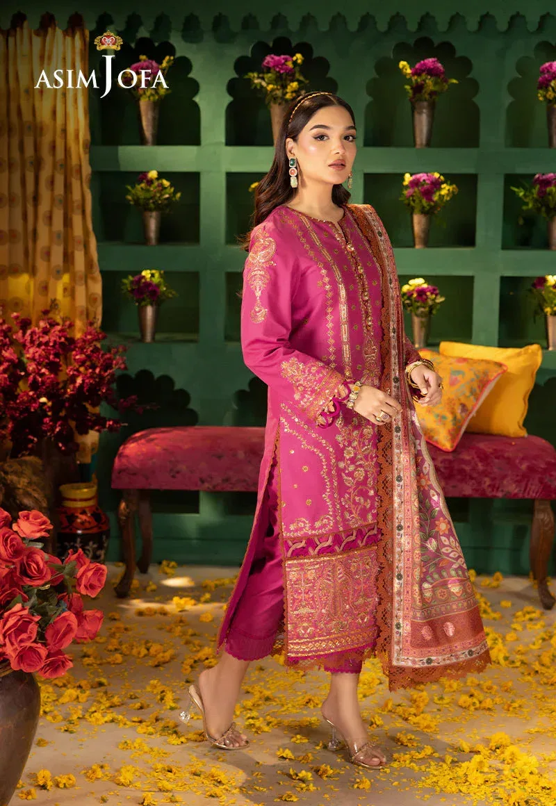 Asim Jofa Asra Festive Essentials Pink Jacquard – view 5 – Poshaq