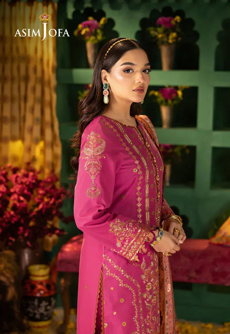 Asim Jofa Asra Festive Essentials Pink Jacquard – view 6 – Poshaq
