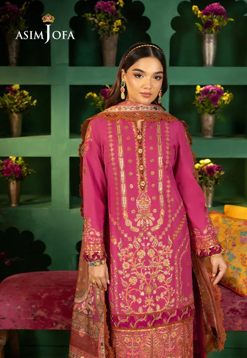 Asim Jofa Asra Festive Essentials Pink Jacquard – view 7 – Poshaq