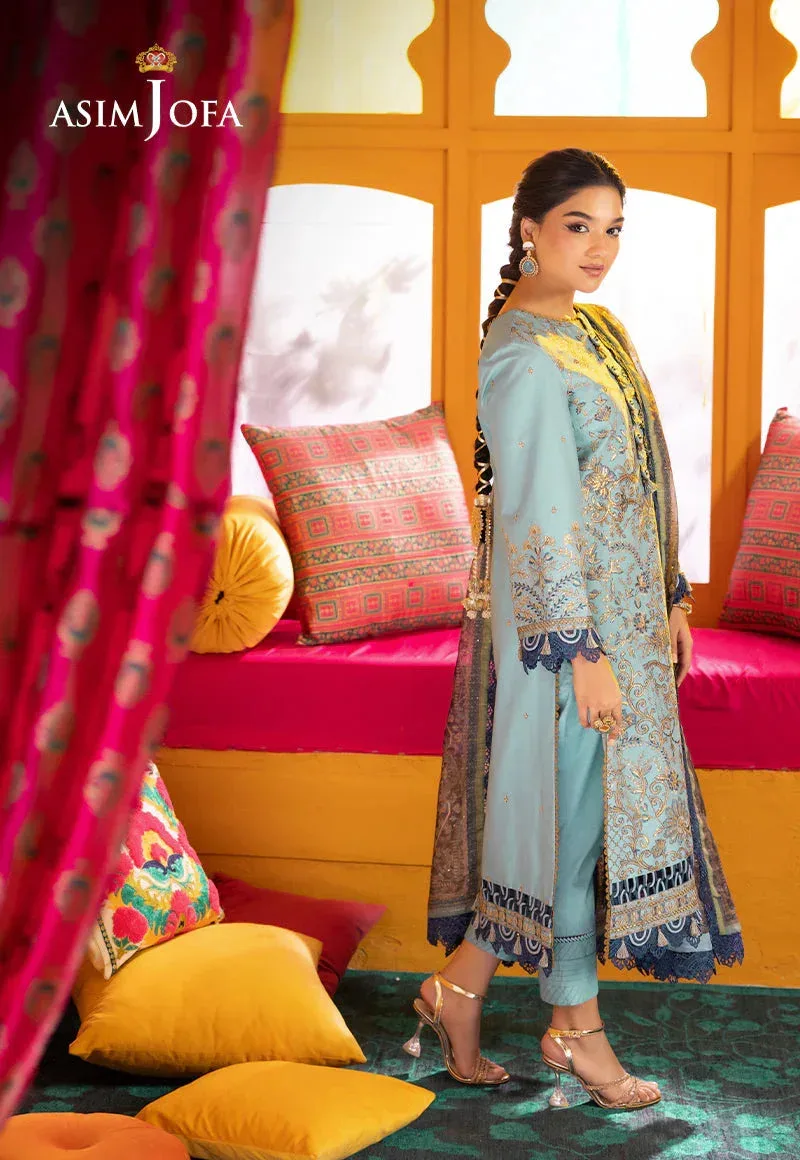 Asim Jofa Asra Festive Essentials Blue Cambric – view 2 – Poshaq