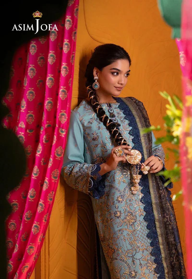 Asim Jofa Asra Festive Essentials Blue Cambric – view 4 – Poshaq