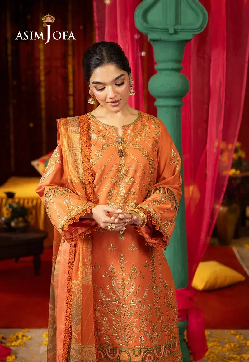 Asim Jofa Asra Festive Essentials Orange Cambric – view 3 – Poshaq
