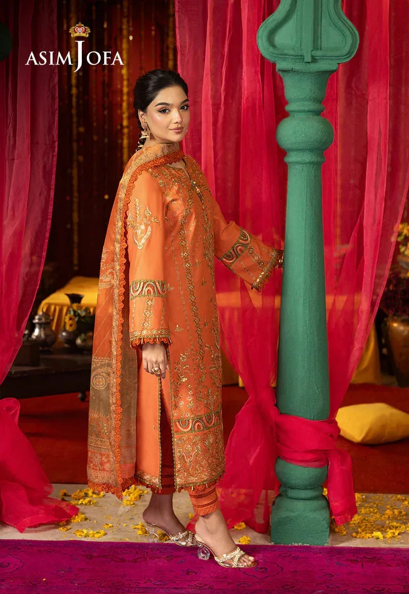 Asim Jofa Asra Festive Essentials Orange Cambric – view 4 – Poshaq