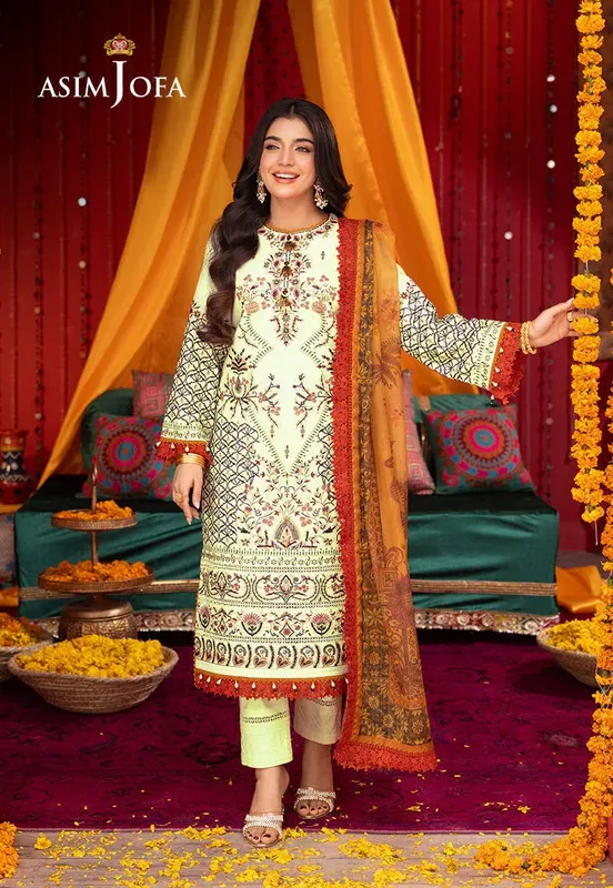 Asim Jofa Asra Festive Essentials White Cambric – view 1 – Poshaq