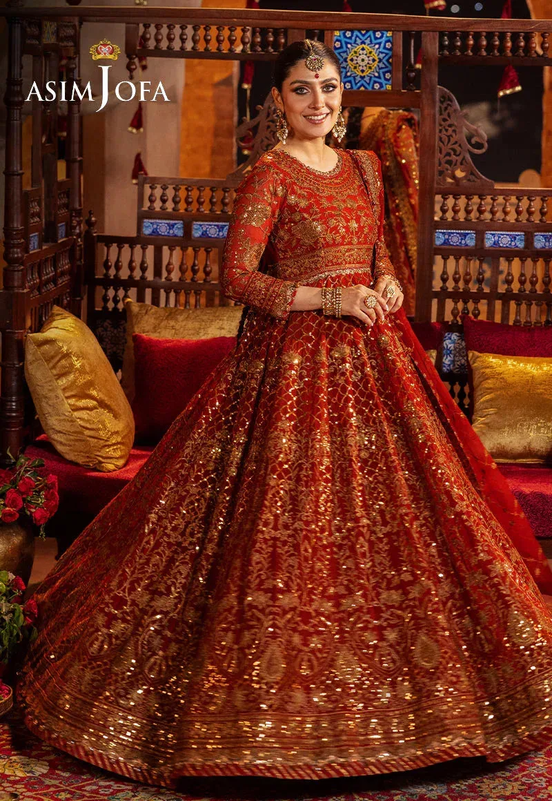 Asim Jofa Jaan e Jahan Red Chiffon – view 1 – Poshaq
