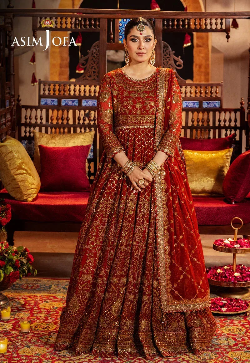 Asim Jofa Jaan e Jahan Red Chiffon – view 3 – Poshaq
