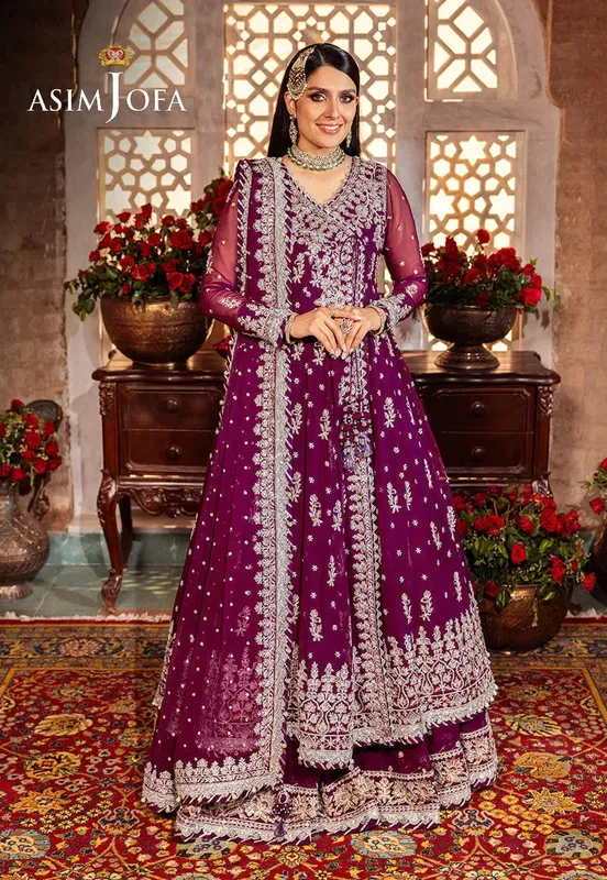 Asim Jofa Jaan e Jahan Purple Chiffon – view 1 – Poshaq
