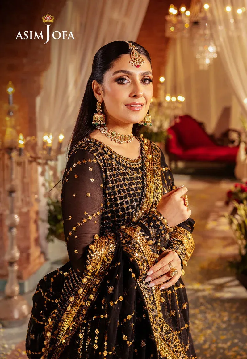 Asim Jofa Jaan e Jahan Black Chiffon – view 3 – Poshaq