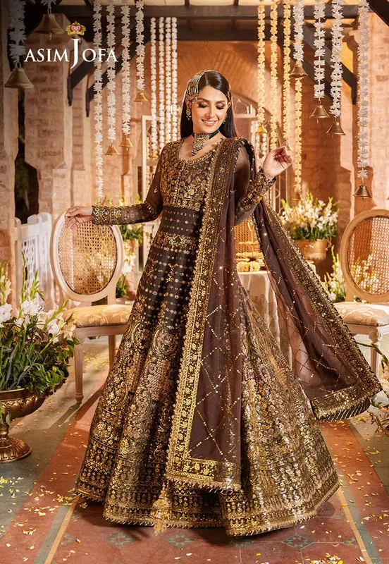 Asim Jofa Jaan e Jahan Gold Chiffon – view 1 – Poshaq