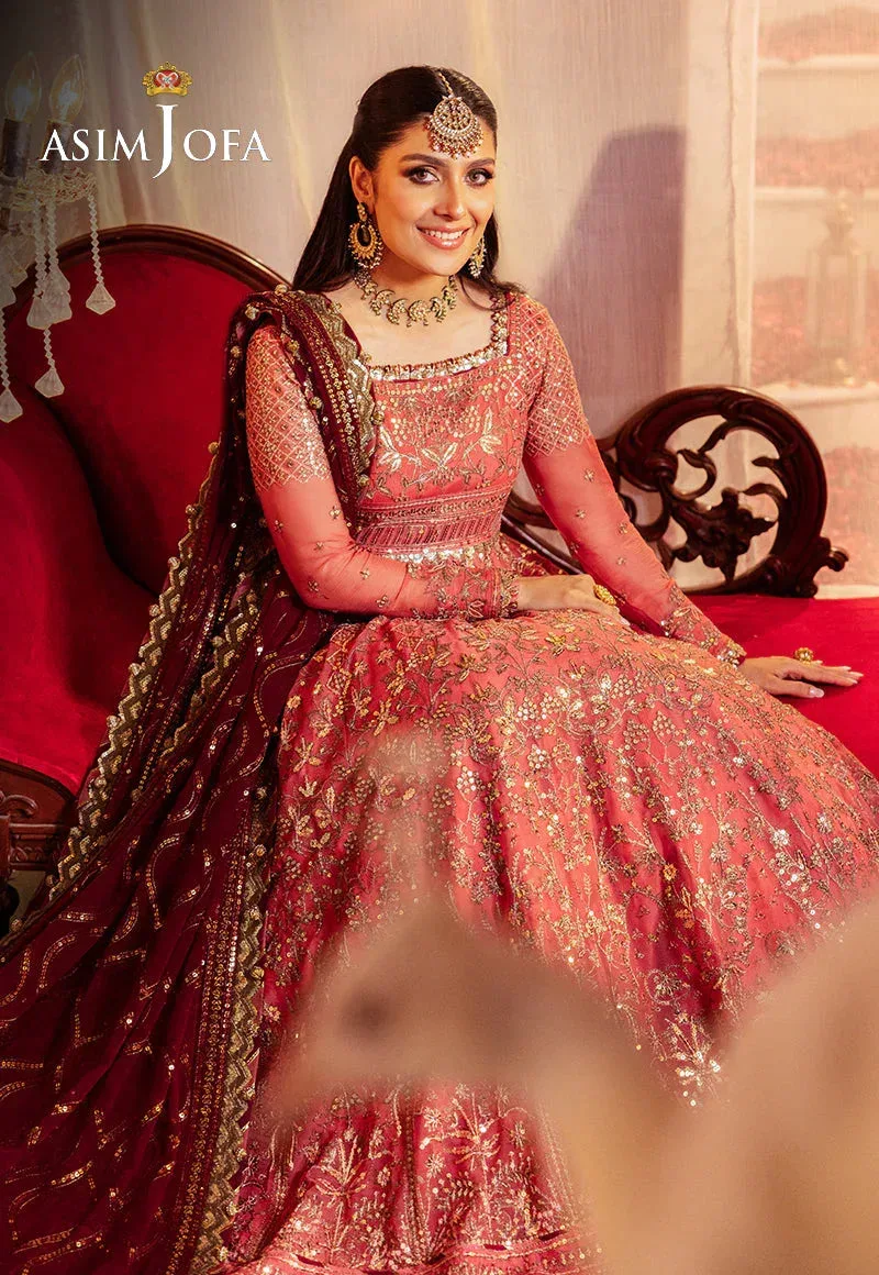 Asim Jofa Jaan e Jahan Red Chiffon – view 3 – Poshaq