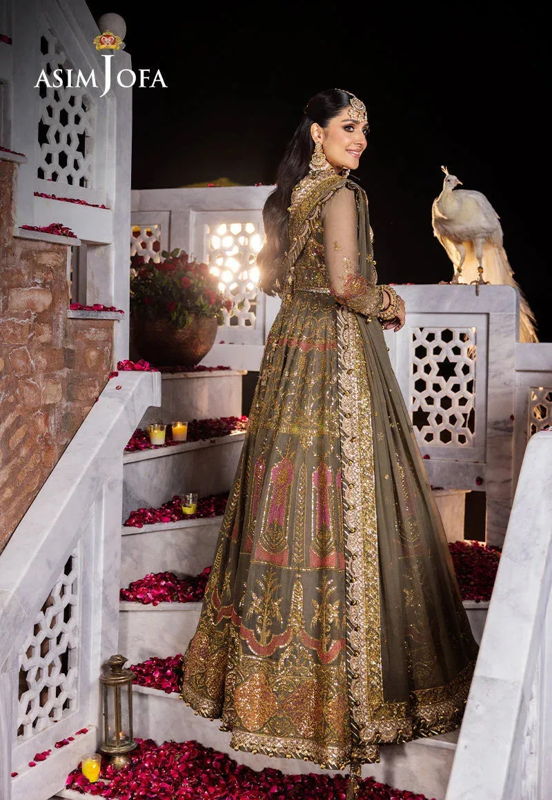 Asim Jofa Jaan e Jahan Green Chiffon – view 2 – Poshaq