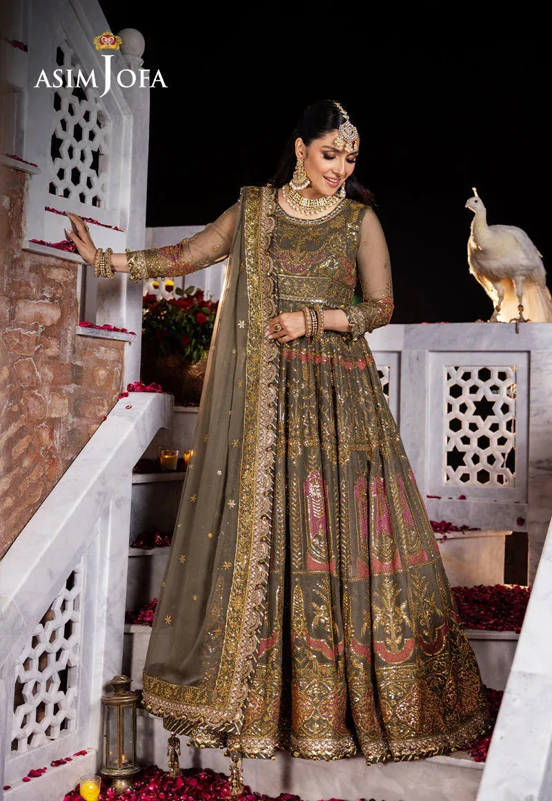 Asim Jofa Jaan e Jahan Green Chiffon – view 4 – Poshaq