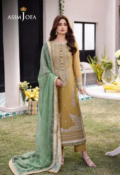 Asim Jofa Dhanak Rang Collection Yellow Chiffon – view 1 – Poshaq