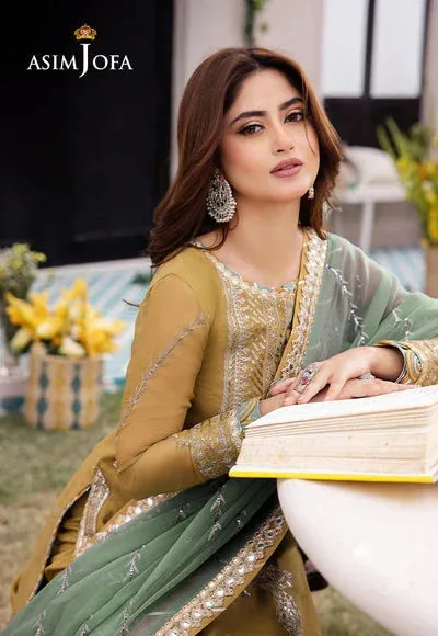 Asim Jofa Dhanak Rang Collection Yellow Chiffon – view 3 – Poshaq
