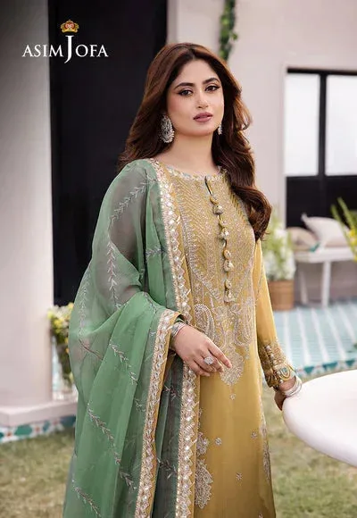 Asim Jofa Dhanak Rang Collection Yellow Chiffon – view 5 – Poshaq