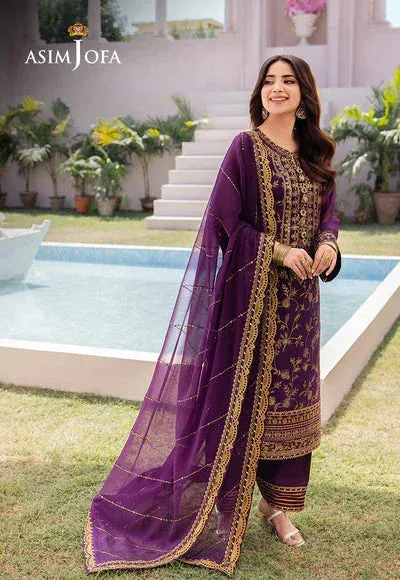 Asim Jofa Dhanak Rang Collection Purple Chiffon – view 1 – Poshaq