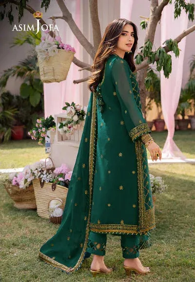 Asim Jofa Dhanak Rang Collection Green Chiffon – view 2 – Poshaq