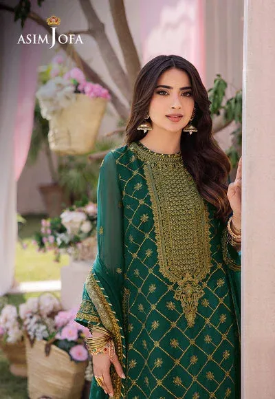 Asim Jofa Dhanak Rang Collection Green Chiffon – view 3 – Poshaq
