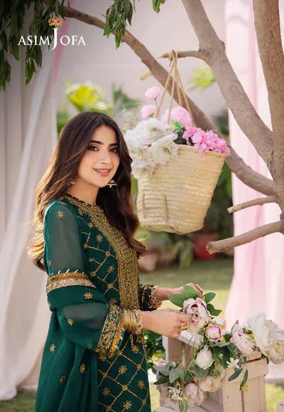 Asim Jofa Dhanak Rang Collection Green Chiffon – view 4 – Poshaq