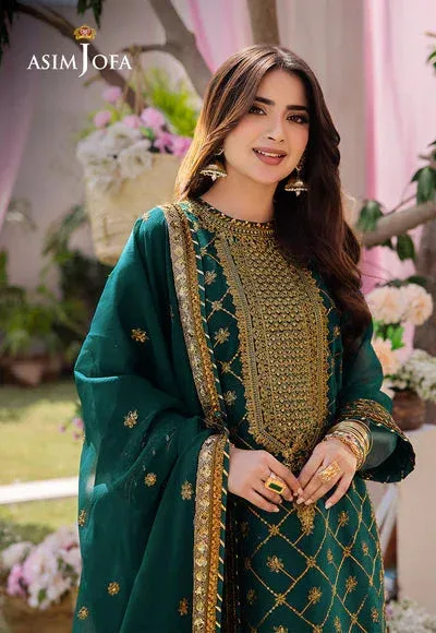 Asim Jofa Dhanak Rang Collection Green Chiffon – view 5 – Poshaq