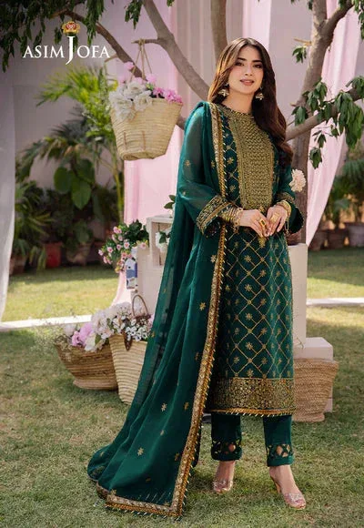 Asim Jofa Dhanak Rang Collection Green Chiffon – view 6 – Poshaq