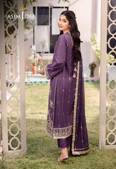 Asim Jofa Dhanak Rang Collection Purple Chiffon – view 2 – Poshaq