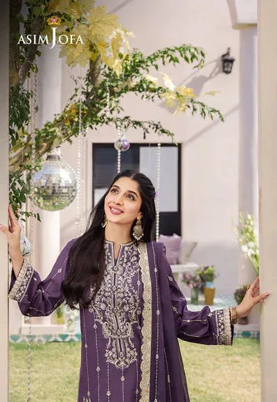 Asim Jofa Dhanak Rang Collection Purple Chiffon – view 4 – Poshaq