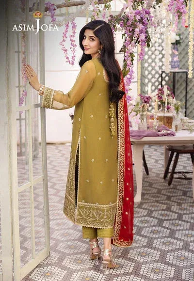 Asim Jofa Dhanak Rang Collection Green Chiffon – view 2 – Poshaq