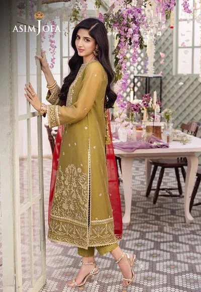 Asim Jofa Dhanak Rang Collection Green Chiffon – view 3 – Poshaq
