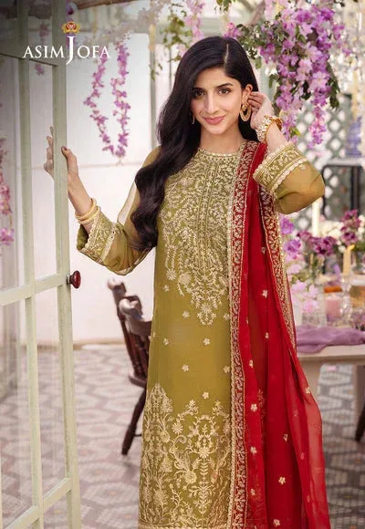Asim Jofa Dhanak Rang Collection Green Chiffon – view 4 – Poshaq