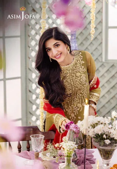 Asim Jofa Dhanak Rang Collection Green Chiffon – view 5 – Poshaq