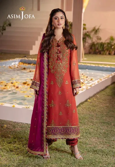 Asim Jofa Dhanak Rang Collection Orange Organza – view 1 – Poshaq