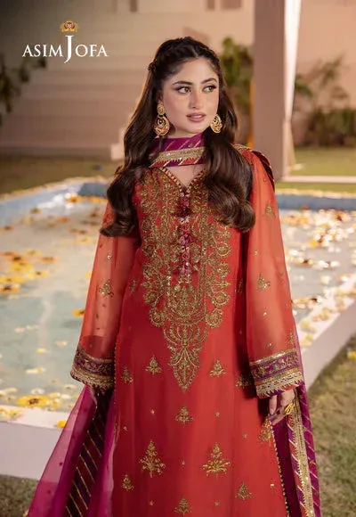 Asim Jofa Dhanak Rang Collection Orange Organza – view 3 – Poshaq