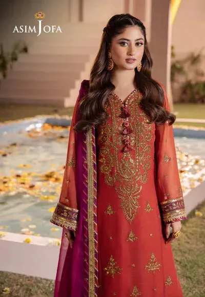 Asim Jofa Dhanak Rang Collection Orange Organza – view 6 – Poshaq
