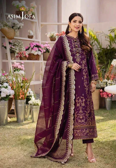 Asim Jofa Dhanak Rang Collection Purple Chiffon – view 1 – Poshaq
