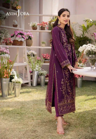 Asim Jofa Dhanak Rang Collection Purple Chiffon – view 2 – Poshaq