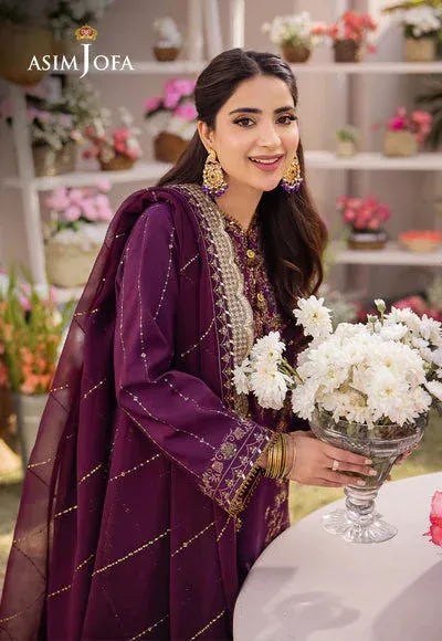 Asim Jofa Dhanak Rang Collection Purple Chiffon – view 3 – Poshaq