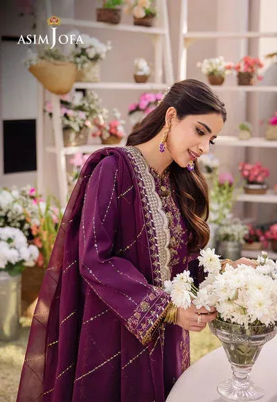 Asim Jofa Dhanak Rang Collection Purple Chiffon – view 4 – Poshaq