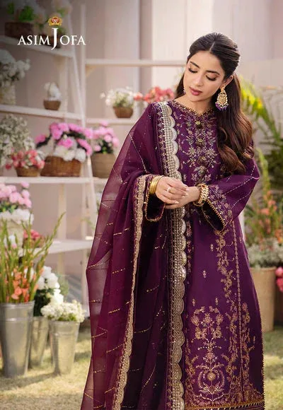 Asim Jofa Dhanak Rang Collection Purple Chiffon – view 5 – Poshaq