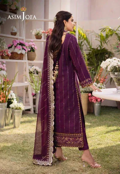 Asim Jofa Dhanak Rang Collection Purple Chiffon – view 6 – Poshaq