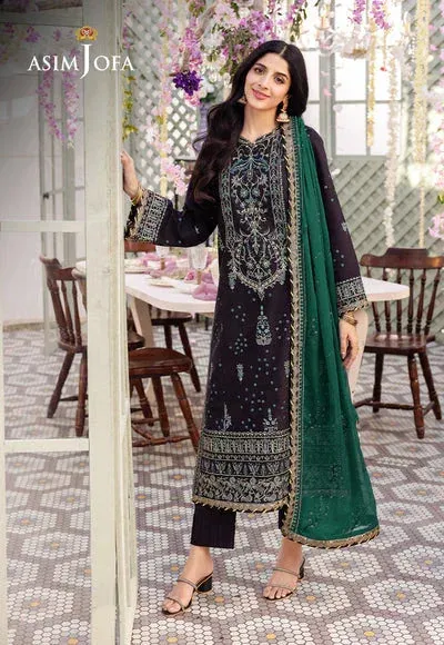 Asim Jofa Dhanak Rang Collection Black Chiffon – view 1 – Poshaq