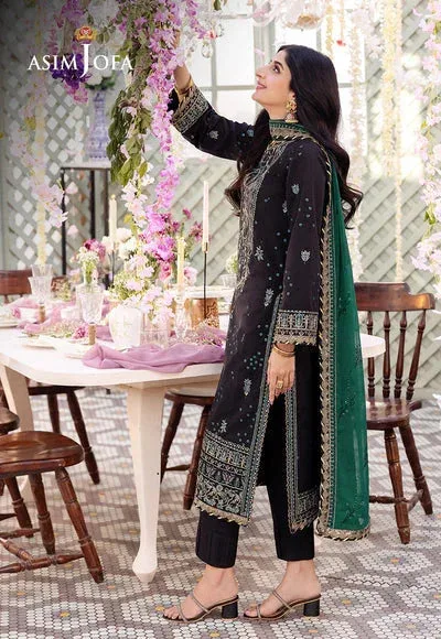 Asim Jofa Dhanak Rang Collection Black Chiffon – view 2 – Poshaq
