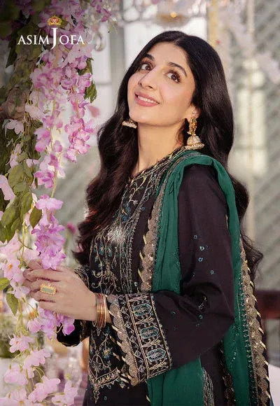 Asim Jofa Dhanak Rang Collection Black Chiffon – view 3 – Poshaq