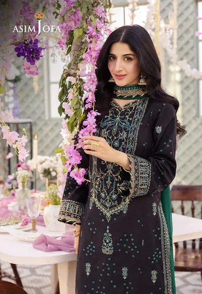 Asim Jofa Dhanak Rang Collection Black Chiffon – view 4 – Poshaq